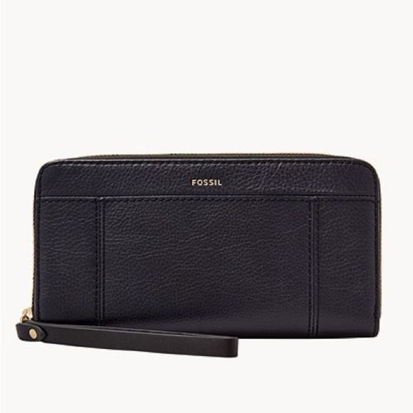 NWT Fossil Jori RFID Zip Clutch in Midnight Blue - Picture 1 of 2